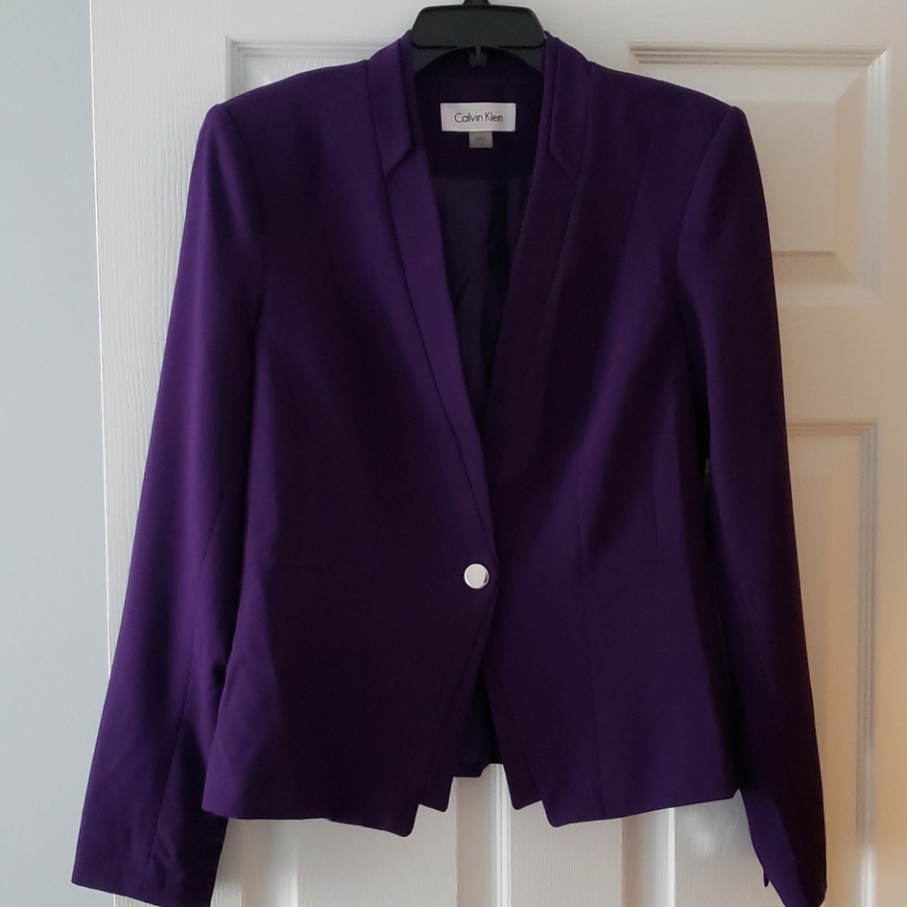 Calvin Klein Purple Single-Button Blazer